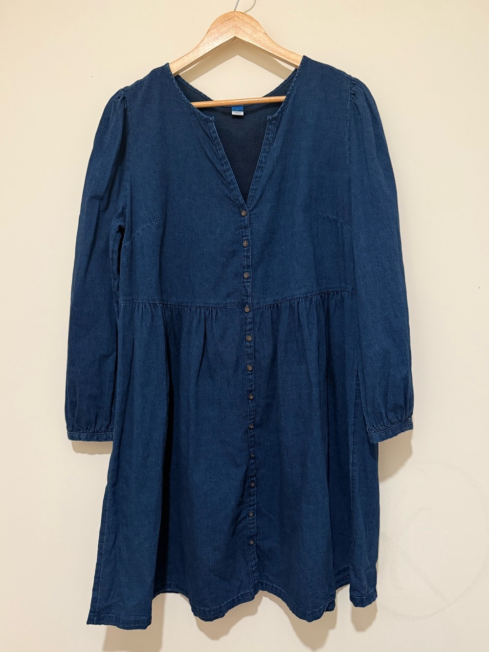 Old Navy Dark Blue Button-Front Mini Dress